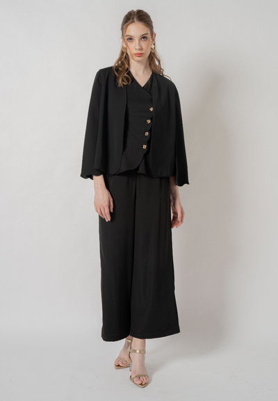 Zeya Tailored Cape Blazer (Black)