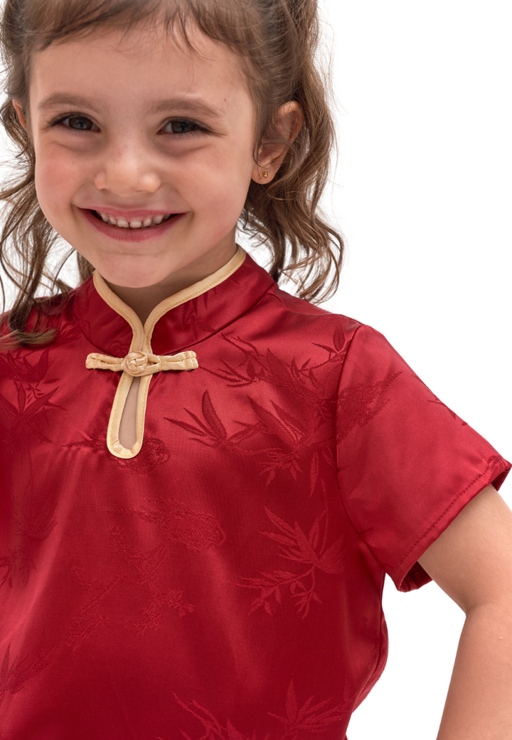 Little LuoXi Oriental Silk Cheongsam Qipao (Red)