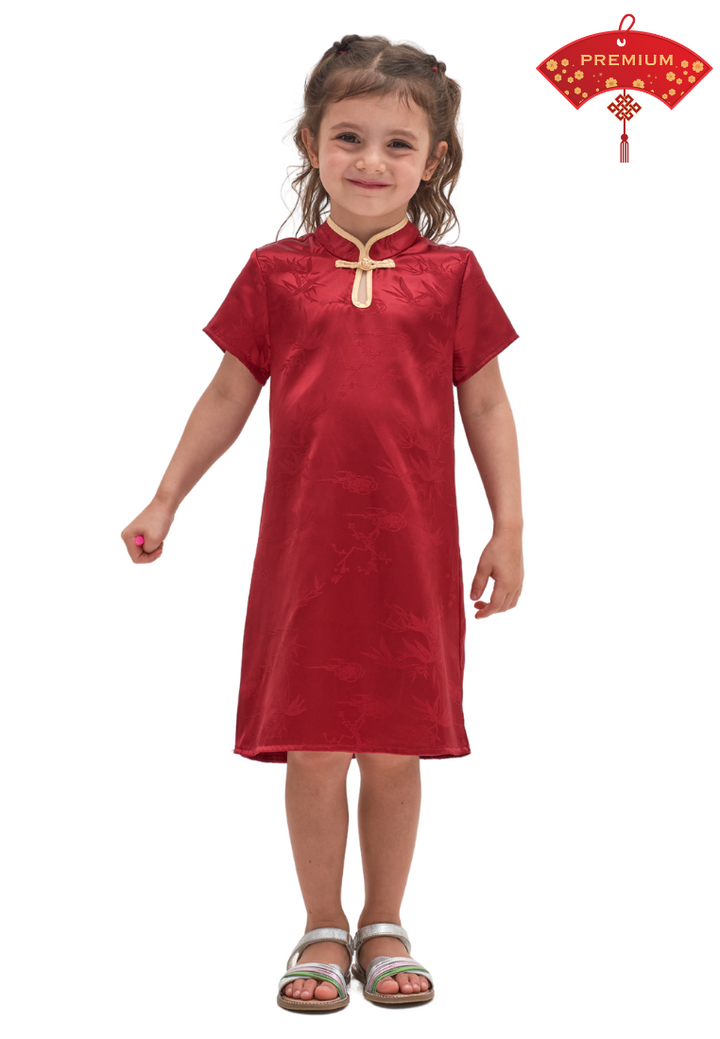 Little LuoXi Oriental Silk Cheongsam Qipao (Red)