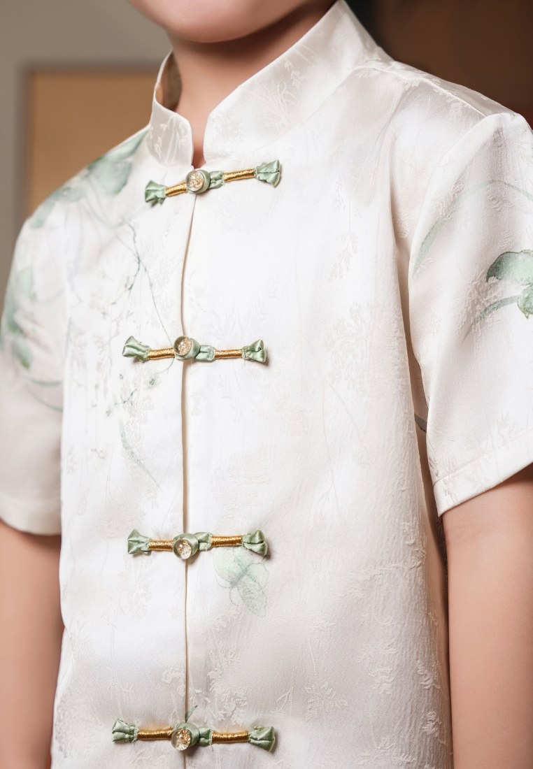 Little Yun Fortune Wings Silky Boy Samfu Top (White)