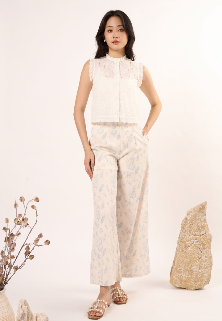 Talia Textured Sleeveless Top (White)