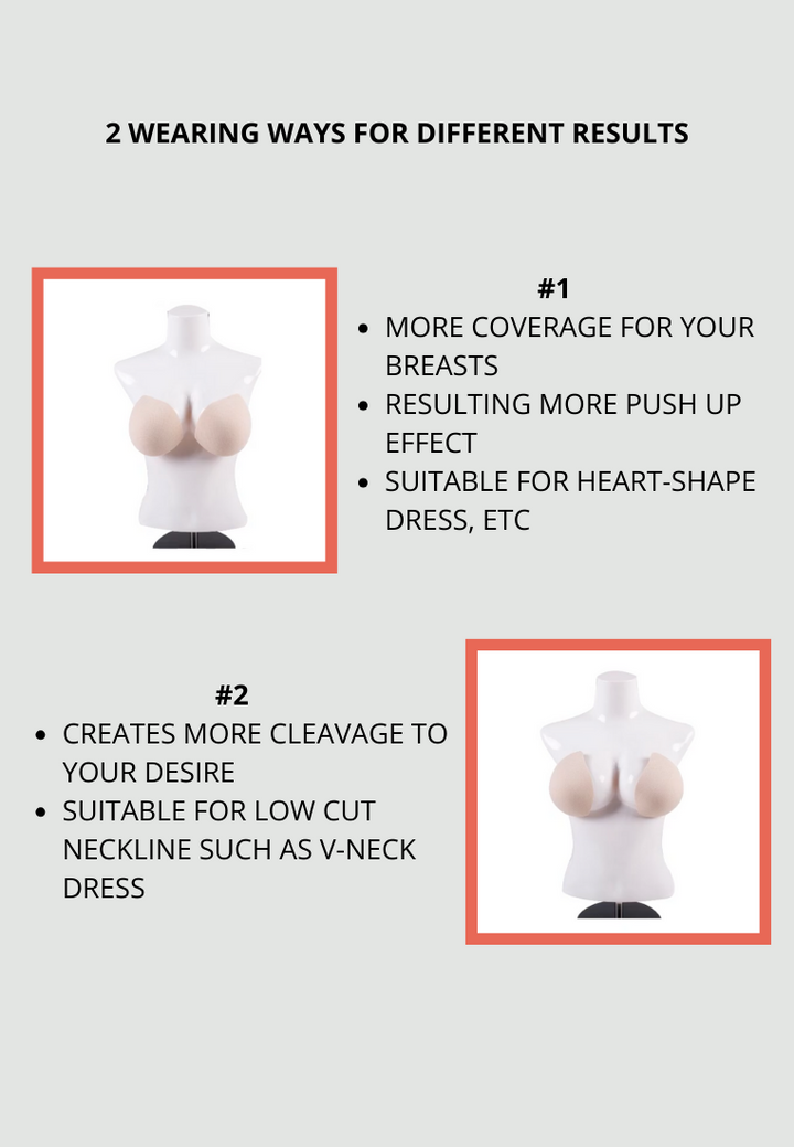 Stick-on Adhesive Nubra Bra Pad Inserts Push Up (3cm)