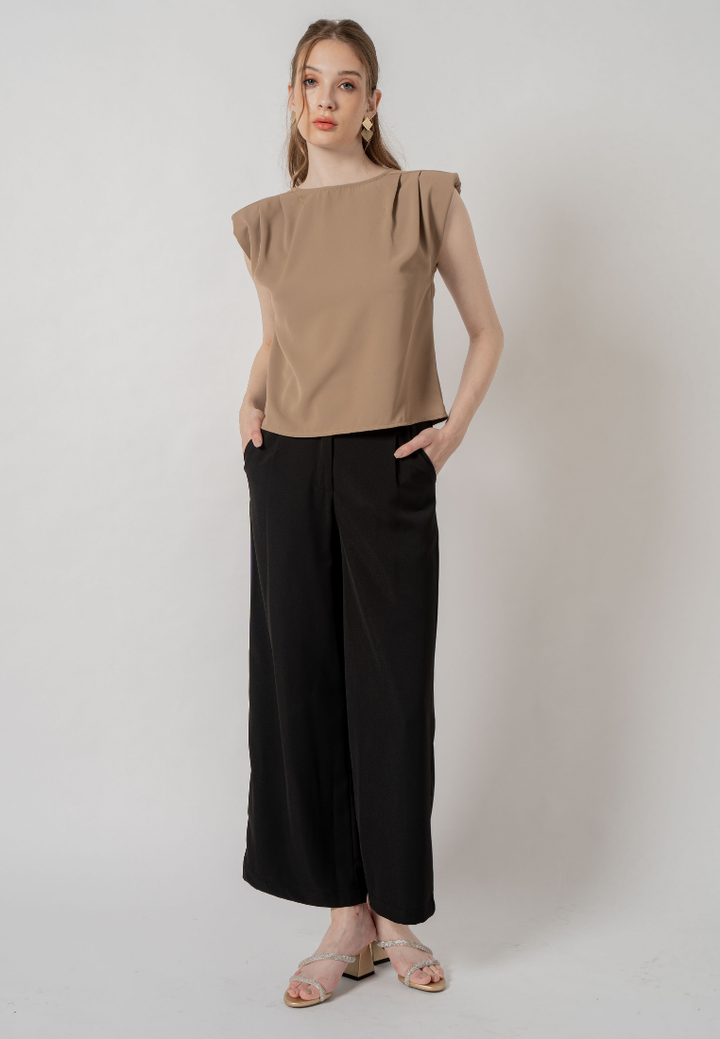 Idorra Drapped Back Top (Brown)