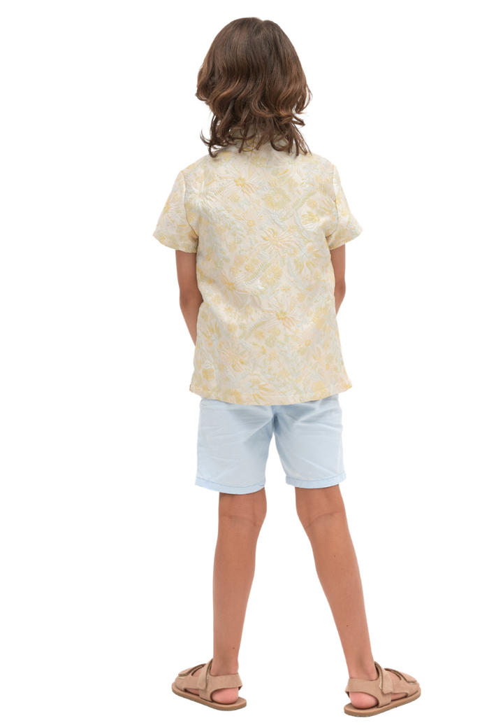 Little LiangChen Boy's Jacquard Samfu Top (Yellow)