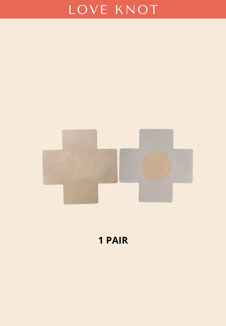 Disposable One Time Use Satin Adhesive Nipple Cover Adhesive Nipple Patch - (5 Pair / Plus Sign)