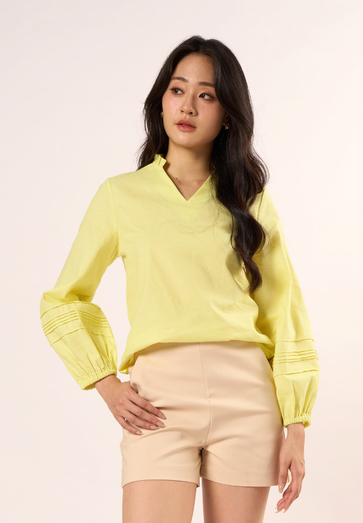 Cleo Puff Sleeve Blouse (Yellow)