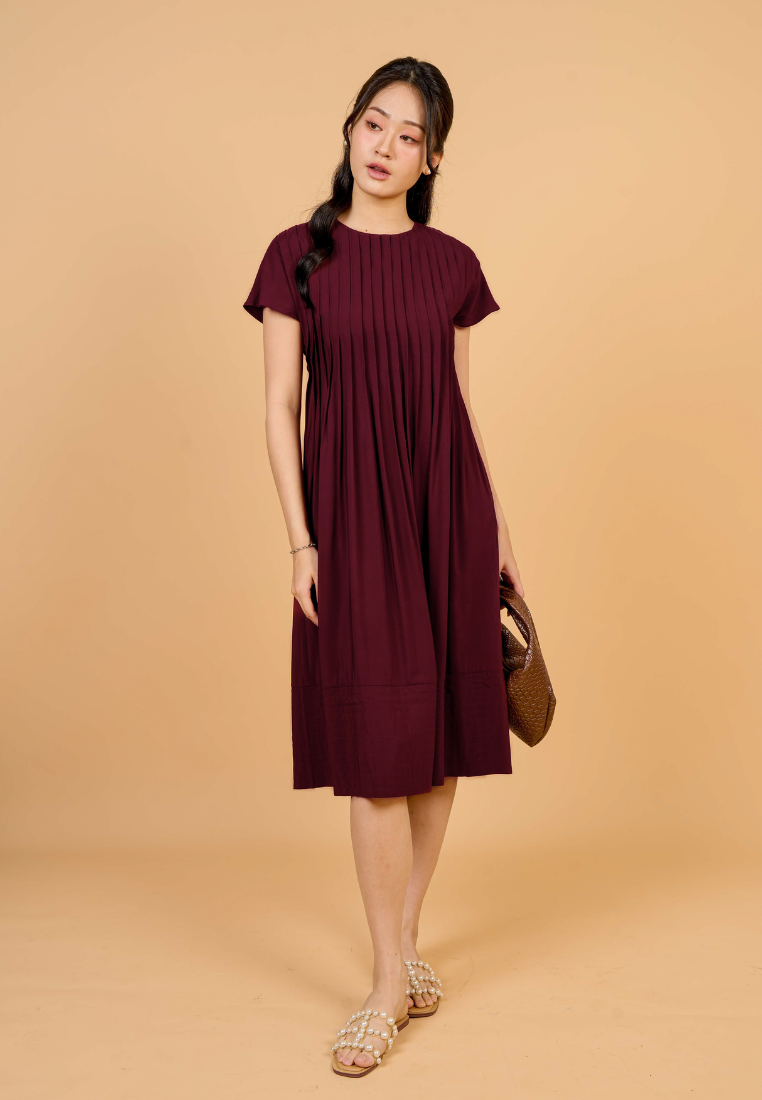 red knot midi dress Alejandra Alonso Rojas Silk Knot Midi Dress In Fuchsia 0