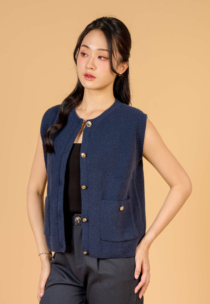 Novalyn Knitted Sleeveless Top(Navy)