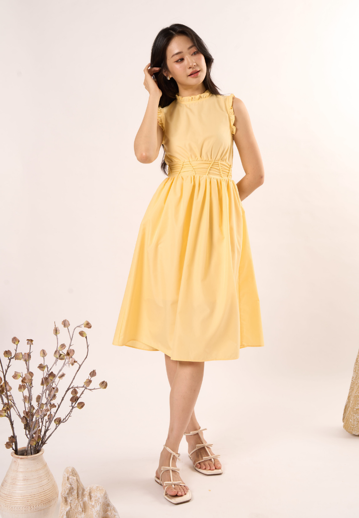 Celine With Ruffle Touch Dress (Yellow)