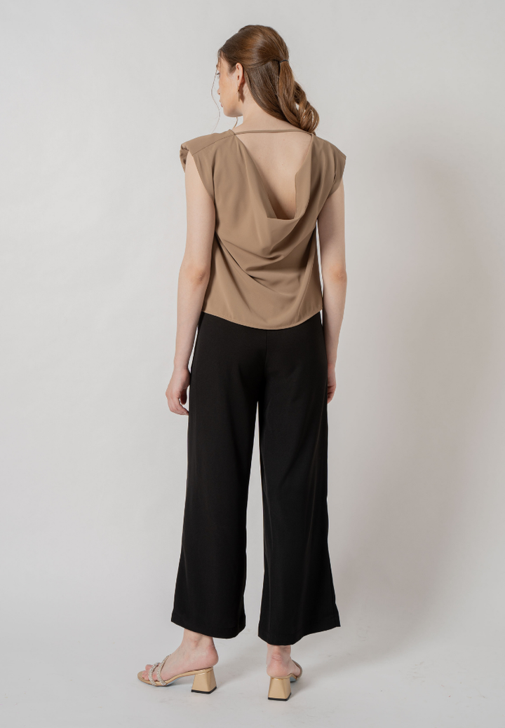 Idorra Drapped Back Top (Brown)