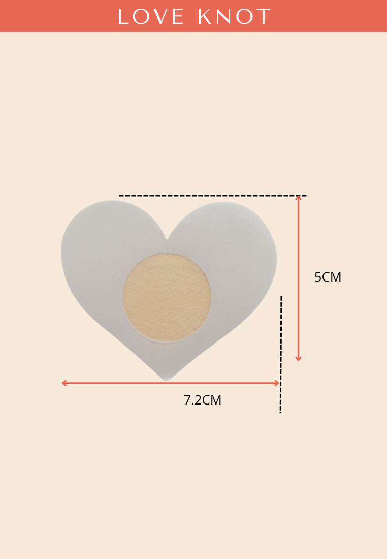 Disposable One Time Use Satin Adhesive Nipple Cover Adhesive Nipple Patch - (5 Pairs Heart)