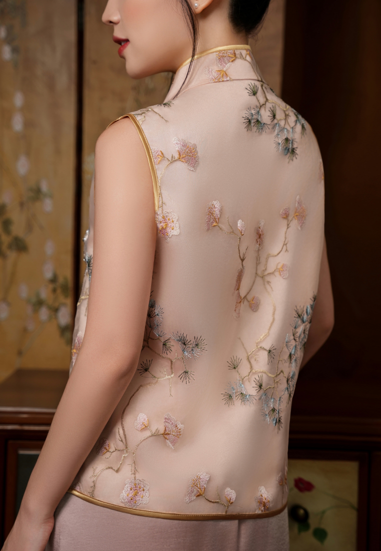 Wen Bonsai Embroidery Top (Pink)