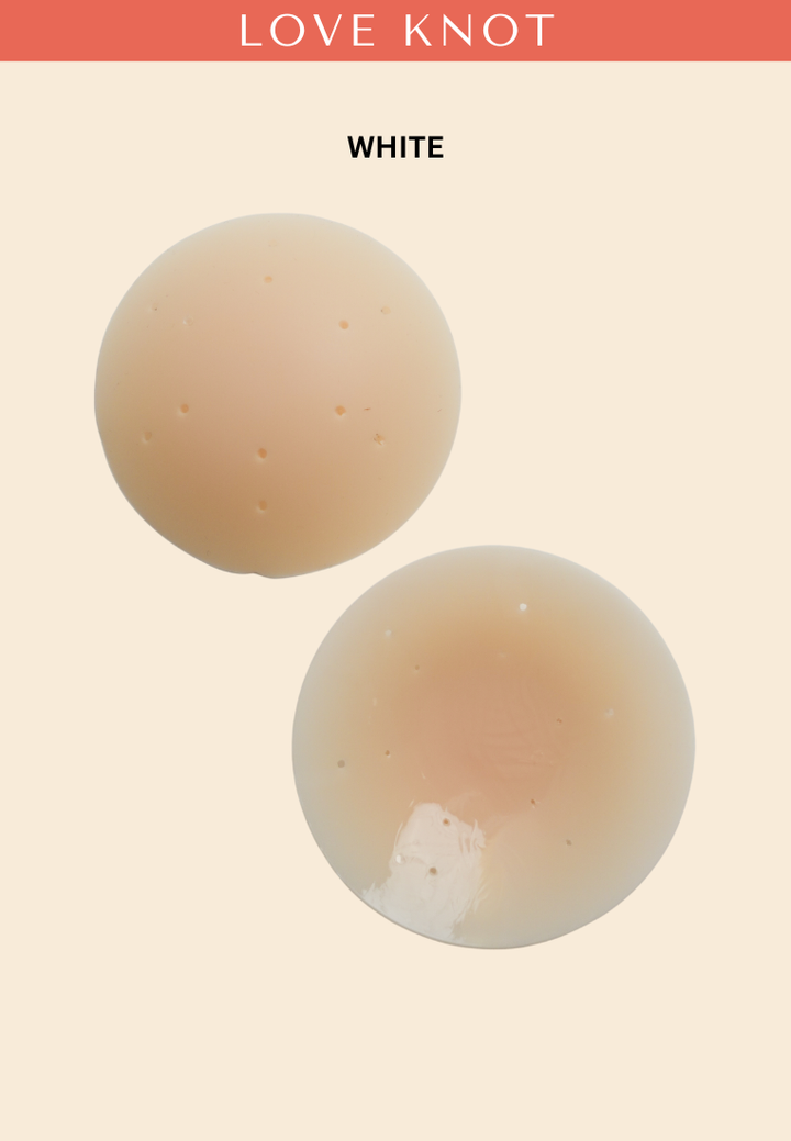 Perforated 8cm Reusable Adhesive Skin Friendly Breathable Sticker Bra Invisible Solid Silicone Nipple Patch Cover (Beige)