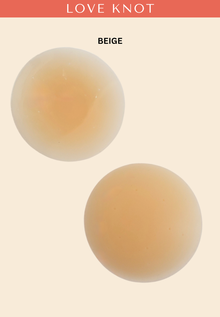 Perforated 8cm Reusable Adhesive Skin Friendly Breathable Sticker Bra Invisible Solid Silicone Nipple Patch Cover (Beige)