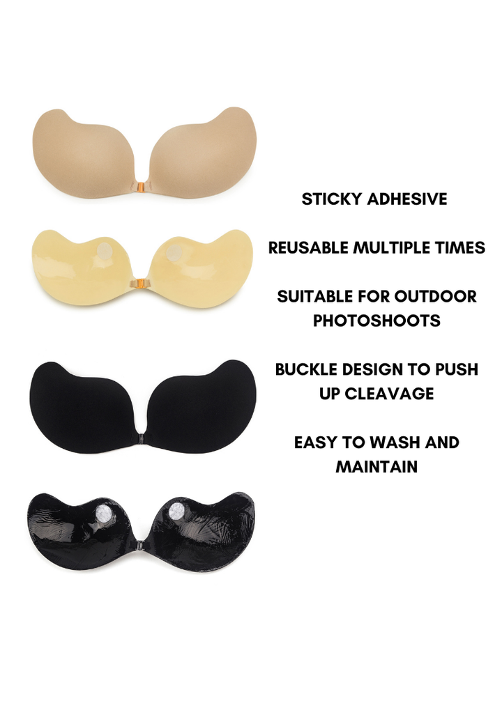 [Imperfect Quality] Love Knot Cup A-F Mango Shape Seamless Invisible Adhesive Nubra Push Up Stick On Wedding Silicon Bra 隐形聚拢式胸贴