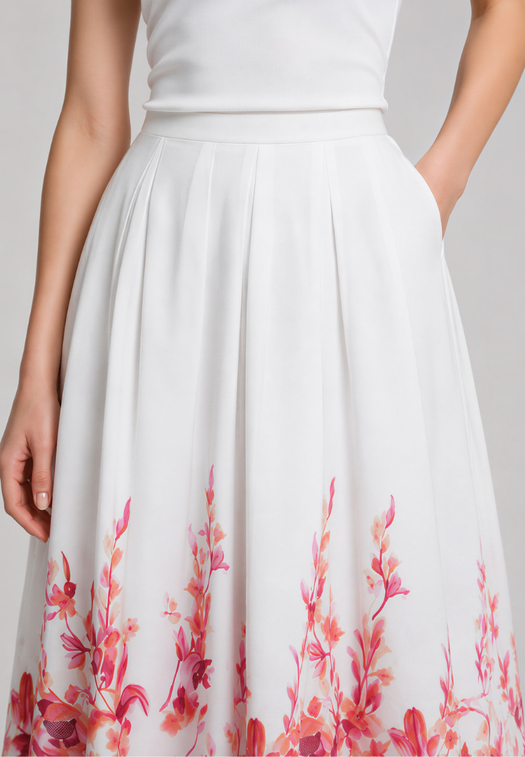 Callia Floral Prints A-line Maxi Skirt (Pink)