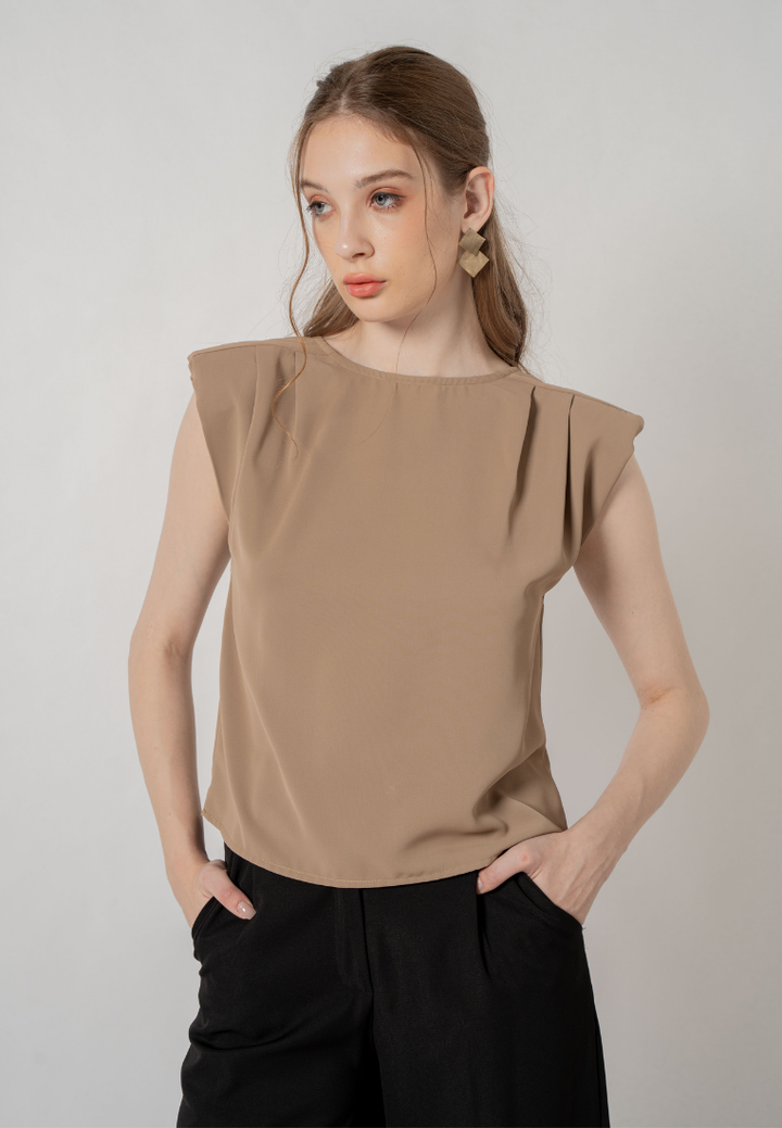 Idorra Drapped Back Top (Brown)