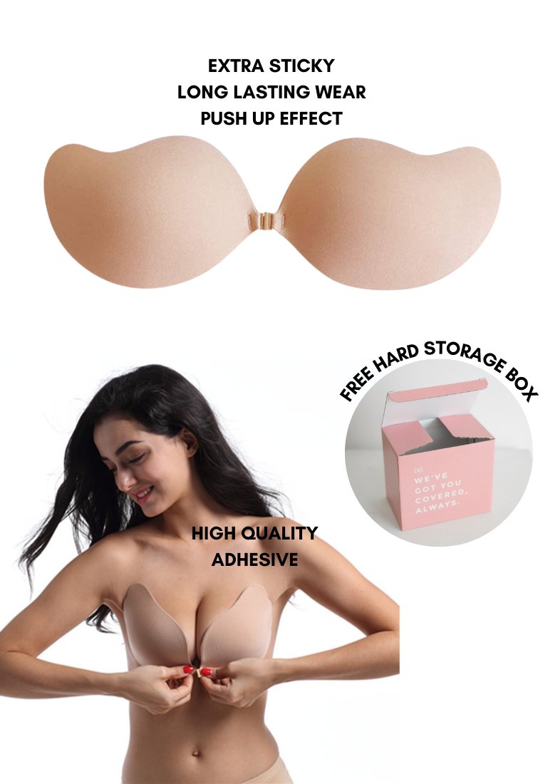 [Imperfect Quality] Love Knot Cup A-F Mango Shape Seamless Invisible Adhesive Nubra Push Up Stick On Wedding Silicon Bra 隐形聚拢式胸贴