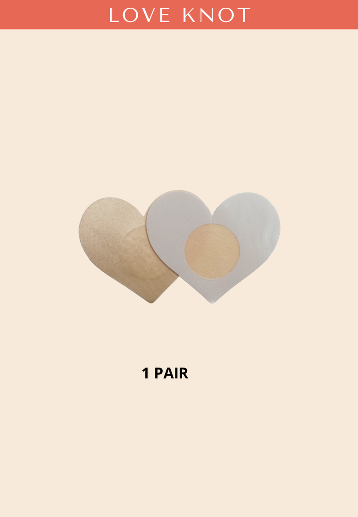 Disposable One Time Use Satin Adhesive Nipple Cover Adhesive Nipple Patch - (5 Pairs Heart)