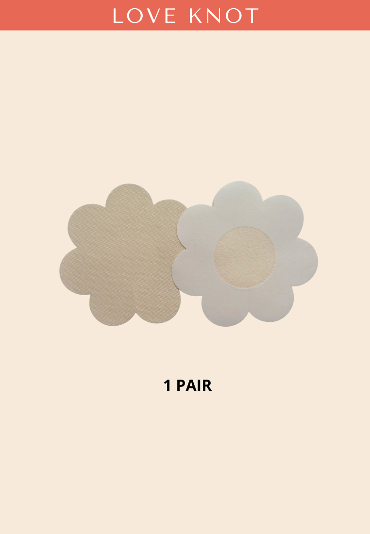 Disposable One Time Use Satin Adhesive Nipple Cover Adhesive Nipple Patch - (5 Pairs Flower)