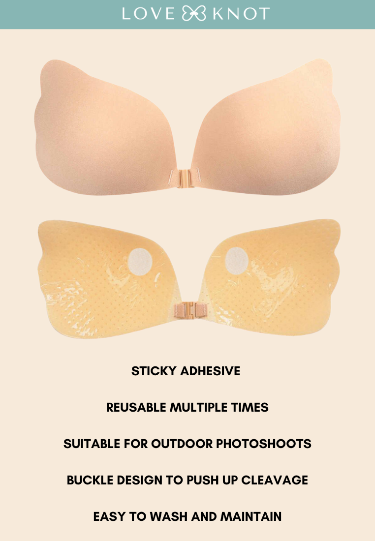 [Imperfect Quality] Love Knot Cup A-F Seamless Invisible Adhesive Angel Wing Nubra Push Up Stick On Wedding Silicon Bra