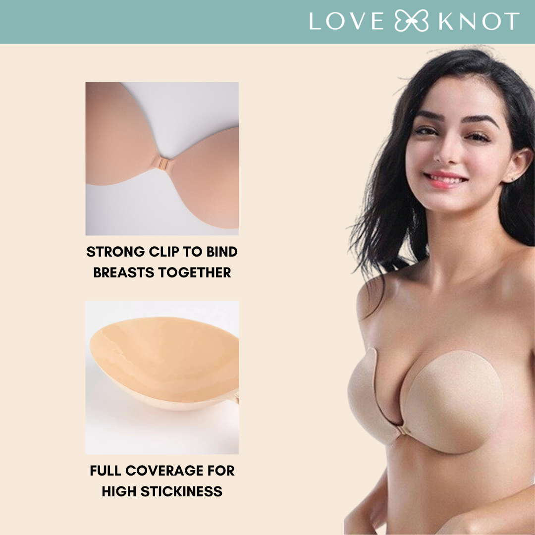 [Imperfect Quality] Love Knot Cup A-F Round Shape Seamless Invisible Adhesive Nubra Push Up Stick On Wedding Silicon Bra 隐形聚拢式胸贴