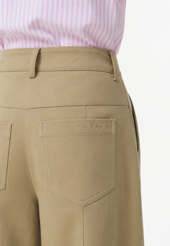 Sarah High Waisted Wide Leg Tailored Pants (Brown)