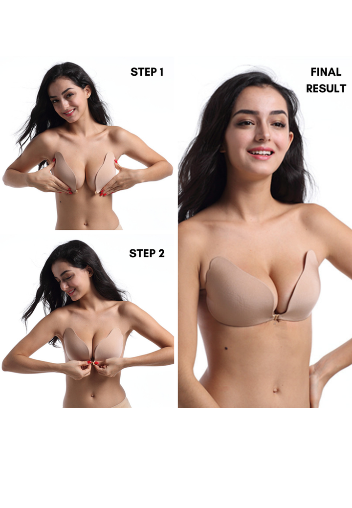 [Imperfect Quality] Love Knot Cup A-F Mango Shape Seamless Invisible Adhesive Nubra Push Up Stick On Wedding Silicon Bra 隐形聚拢式胸贴