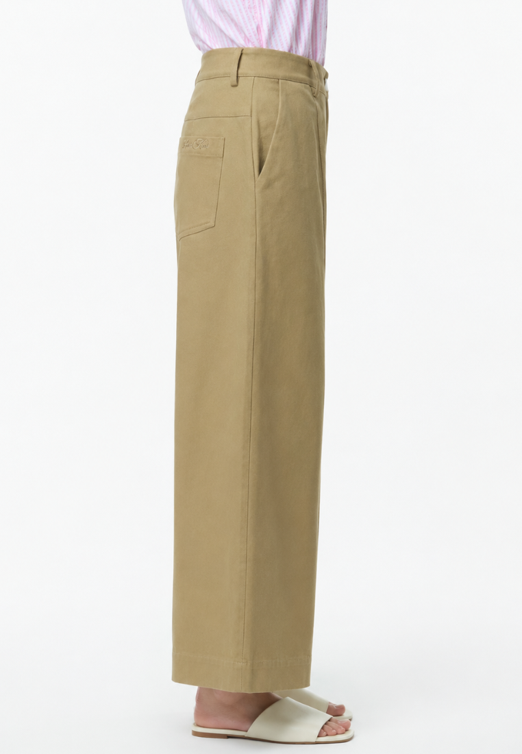 Sarah High Waisted Wide Leg Tailored Pants (Brown)