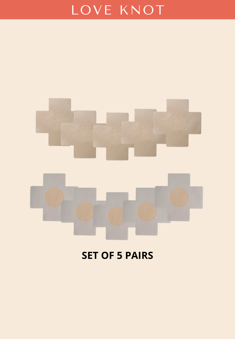 Disposable One Time Use Satin Adhesive Nipple Cover Adhesive Nipple Patch - (5 Pairs Flower)
