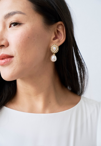 [LK x Sherlyn Mama] Vintage Gold Plated Pearl Earrings