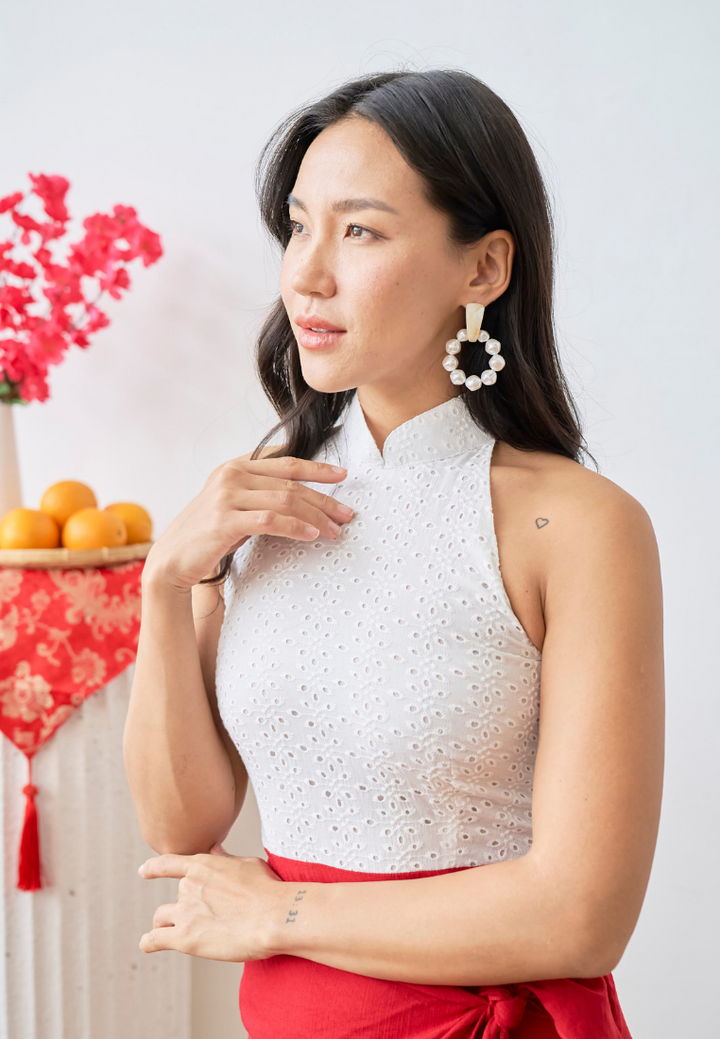 [LK x Sherlyn Mama] Vintage Pearl Hoop Earrings