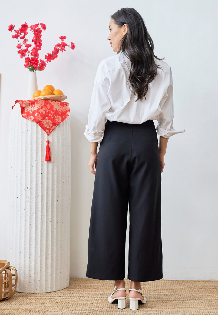 [LK x Sherlyn Mama] Elva Wide Leg Pants with Gold Buttons