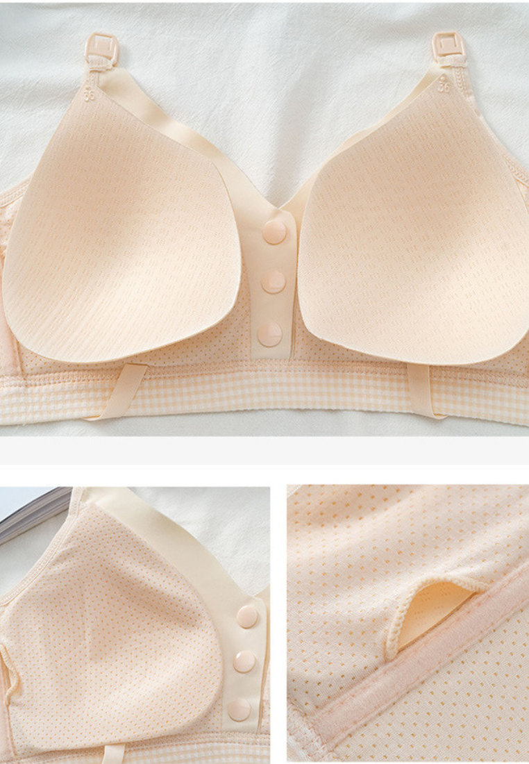 Front Buckle Maternity Nursing Bra (Beige)