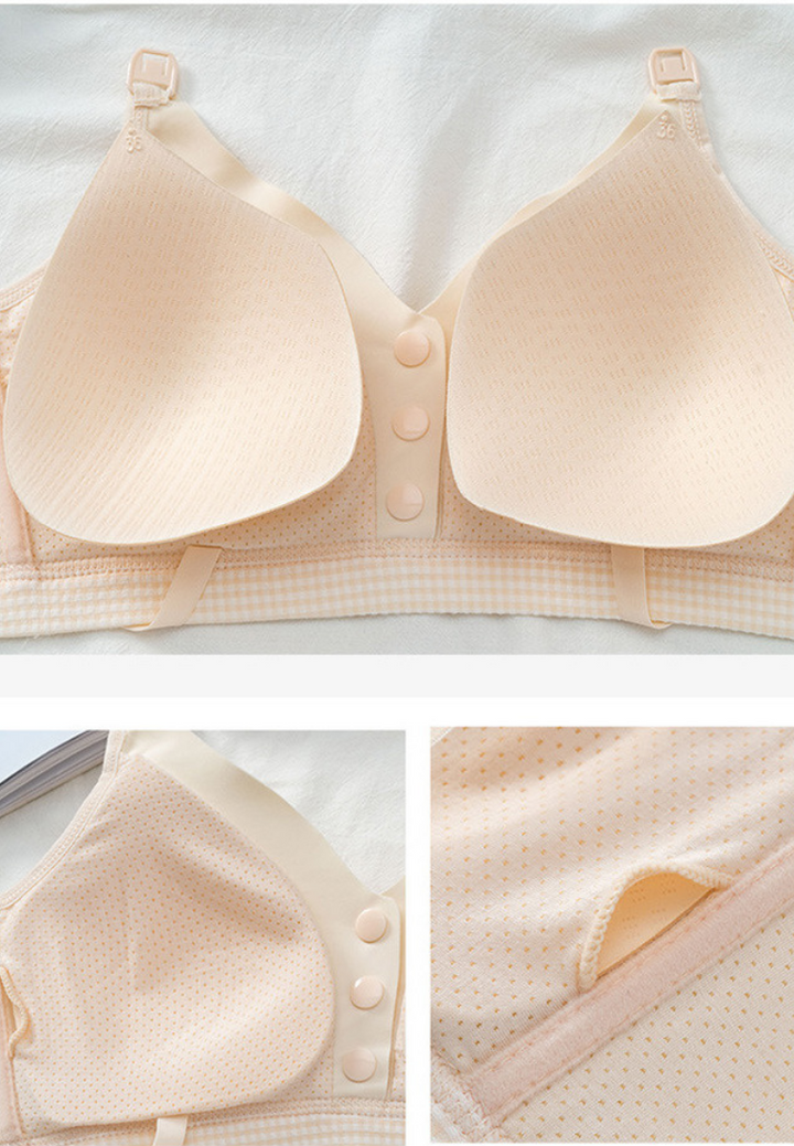 Front Buckle Maternity Nursing Bra (Beige)