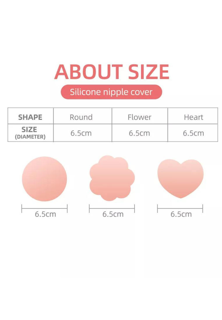 6.5cm Reusable Adhesive Skin Friendly Breathable Sticker Bra Invisible Soft Silicone Nipple Patch Cover