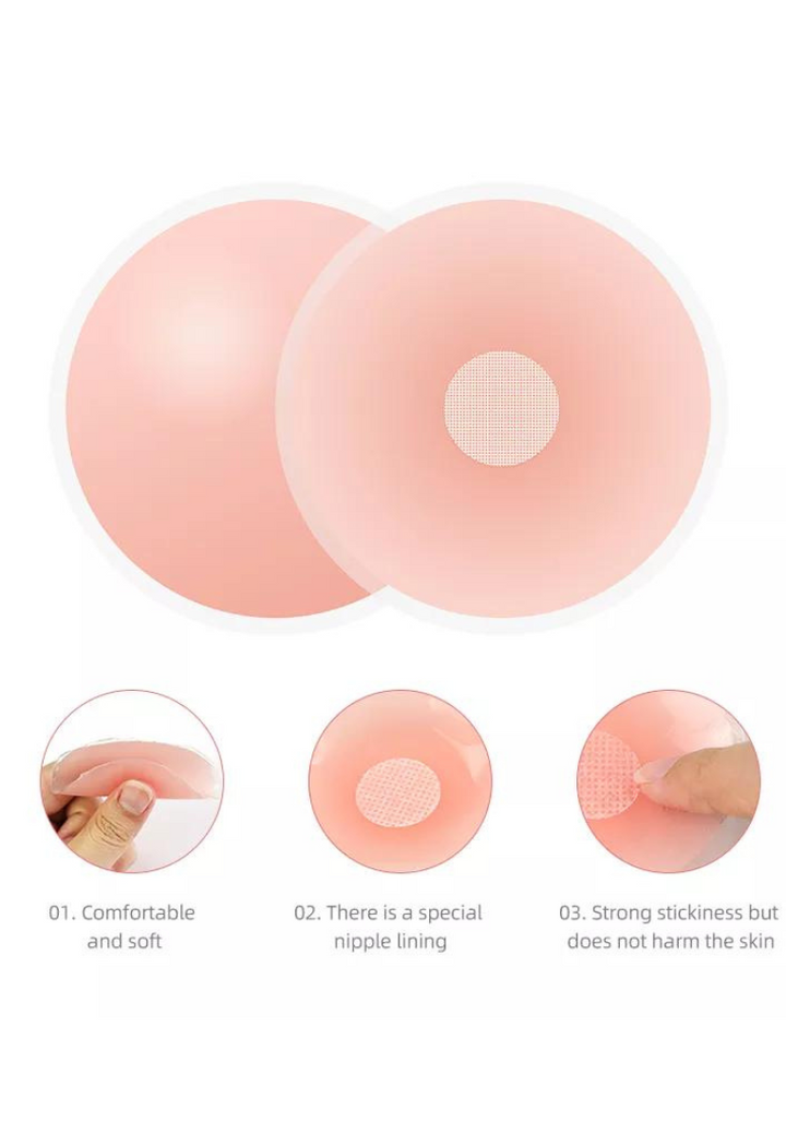 6.5cm Reusable Adhesive Skin Friendly Breathable Sticker Bra Invisible Soft Silicone Nipple Patch Cover