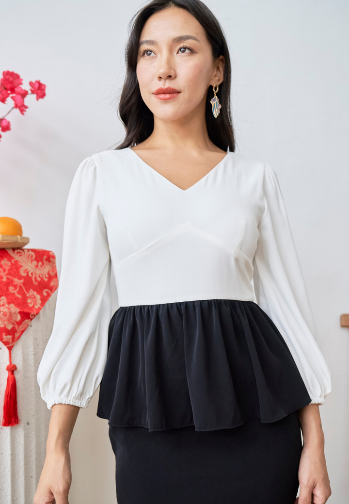 [LK x Sherlyn Mama] Priam Long Sleeve Peplum Sheath Dress