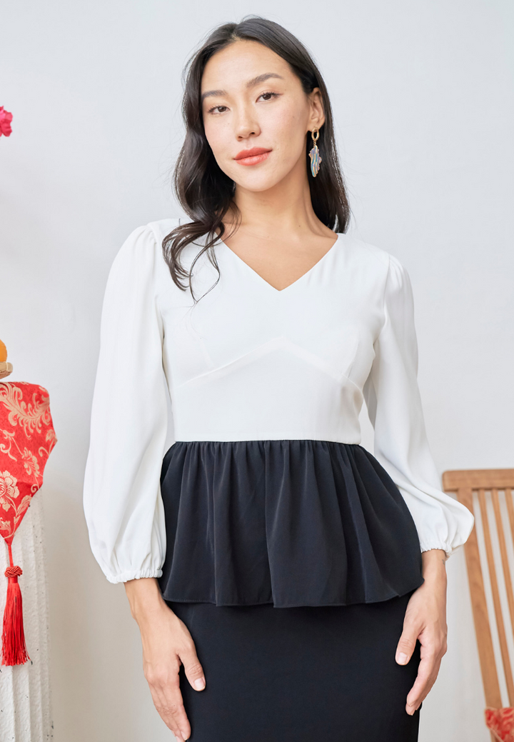 [LK x Sherlyn Mama] Priam Long Sleeve Peplum Sheath Dress