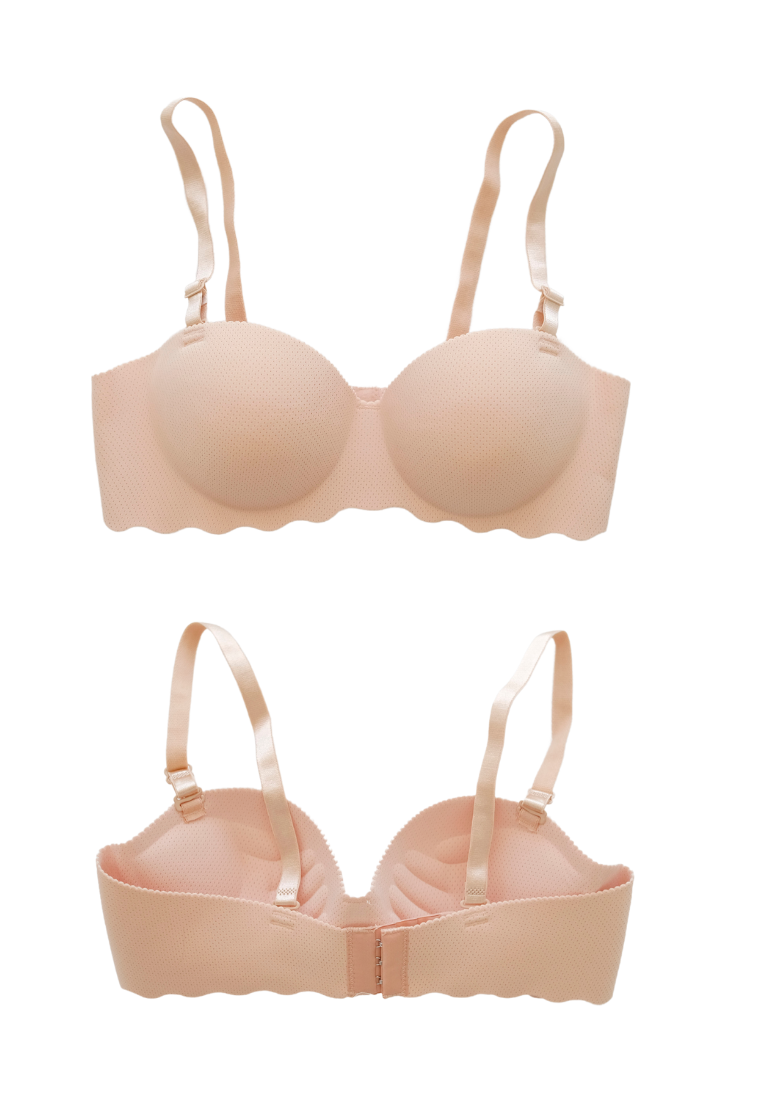 Love Knot Label Seamless Wireless Push Up Bra Lingerie With Detachable Straps