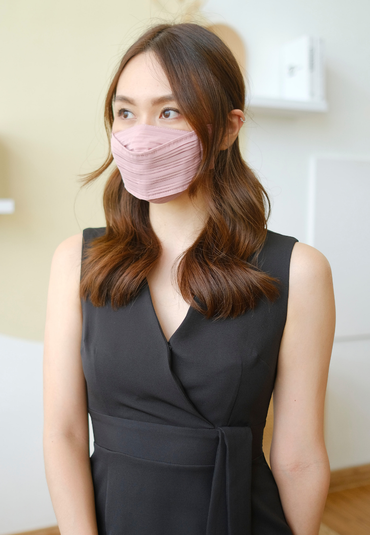 [BACKORDER] 4-Ply KF94 Pleated Fabric Face Mask (Pink)