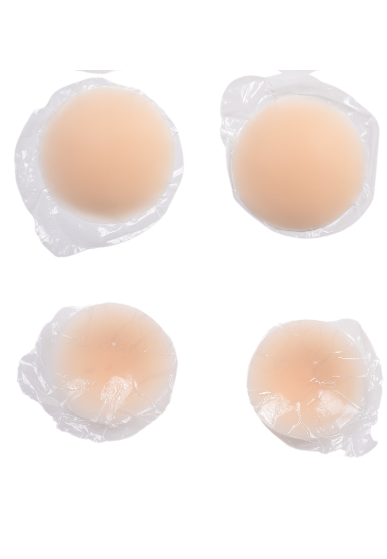 8cm Reusable Adhesive Skin Friendly Breathable Sticker Bra Invisible Solid Silicone Nipple Patch Cover (Round Shape)