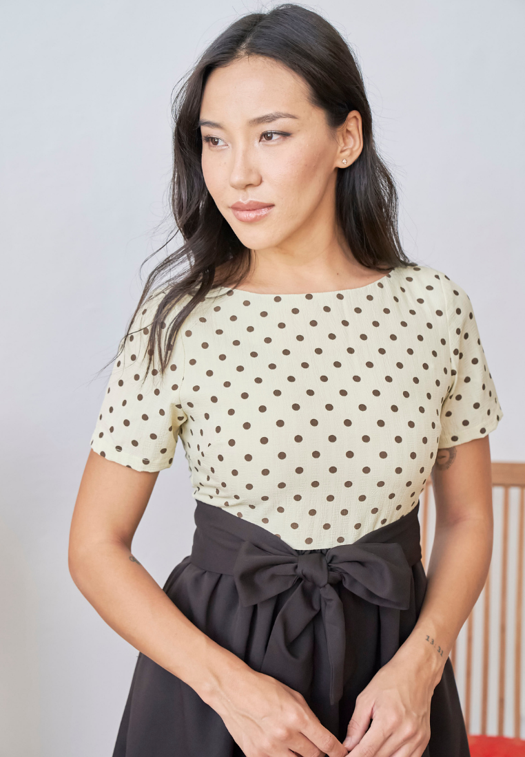 [LK x Sherlyn Mama] Giorgia Polka Dot A-line Dress (Yellow)