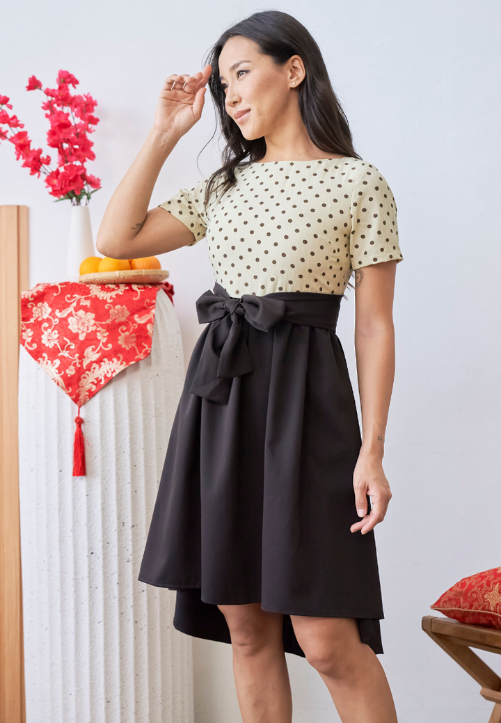 [LK x Sherlyn Mama] Giorgia Polka Dot A-line Dress (Yellow)