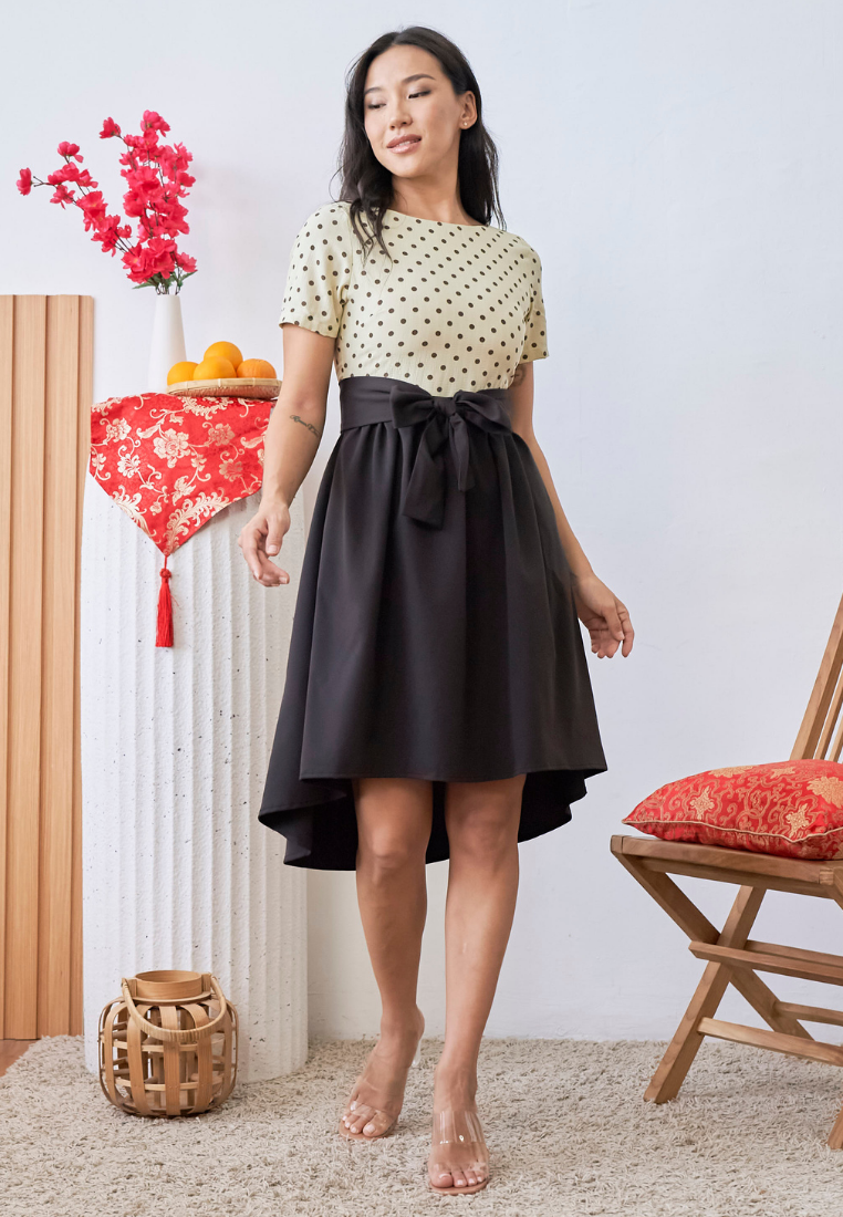 [LK x Sherlyn Mama] Giorgia Polka Dot A-line Dress (Yellow)