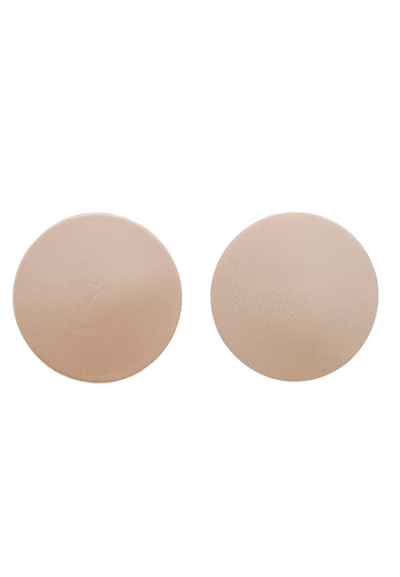 Reusable Adhesive Skin Friendly Breathable Invisible Fabric Nipple Patch Cover (Round or Floral Shape Beige)