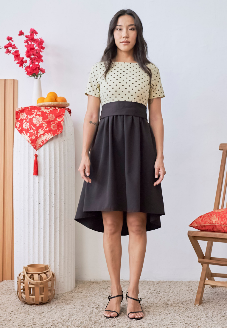 [LK x Sherlyn Mama] Giorgia Polka Dot A-line Dress (Yellow)