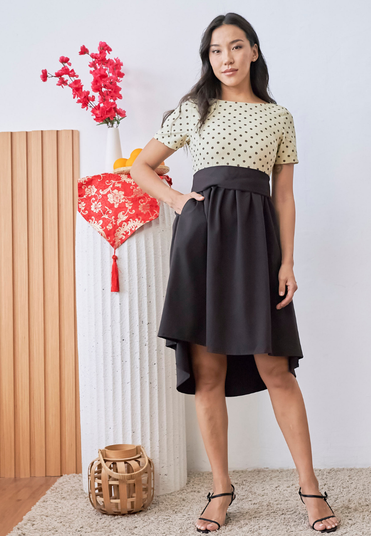 [LK x Sherlyn Mama] Giorgia Polka Dot A-line Dress (Yellow)