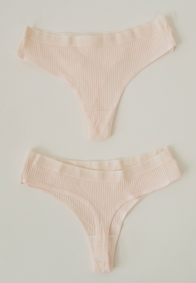 Ribbed Invisible Thongs Panties Underwear