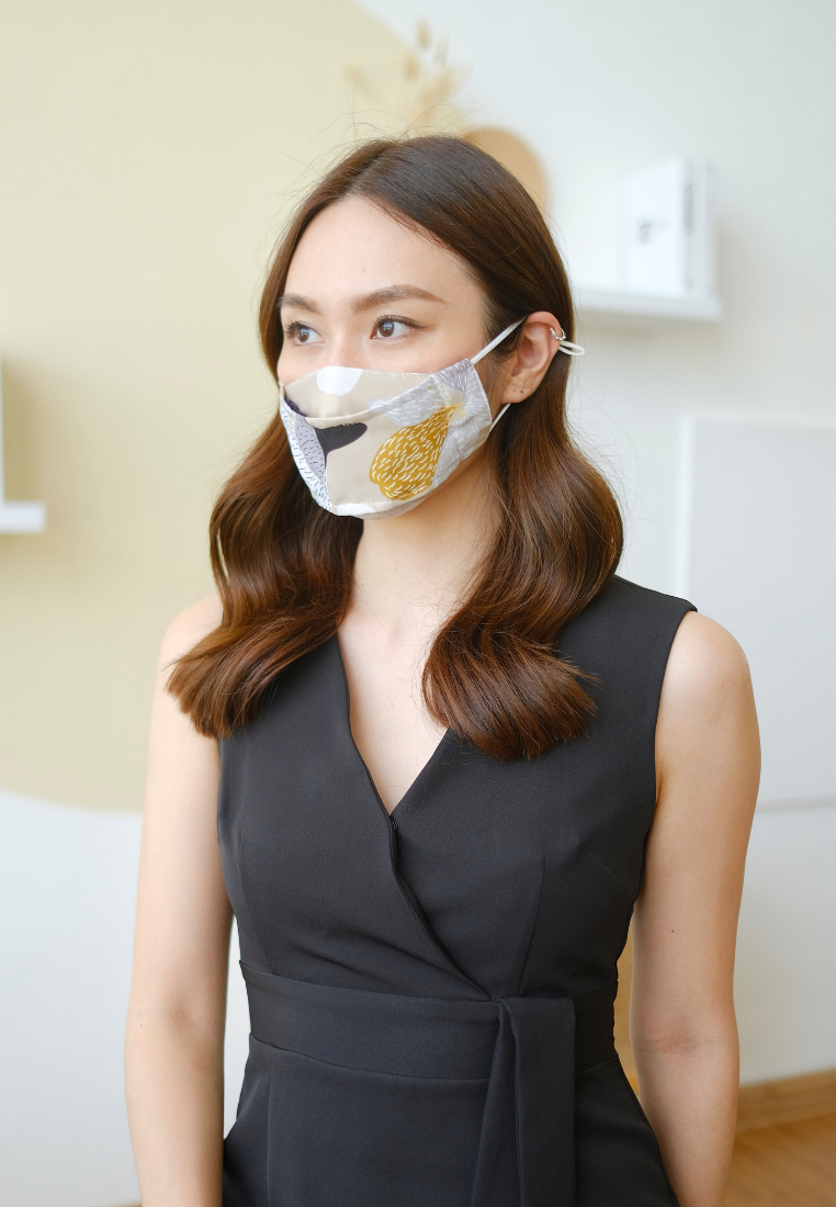 4-Ply KF94 Floral Fabric Face Mask (Beige)
